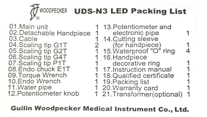 Woodpecker UDS-N3 LED &mdash; вбудований ультразвуковий скалер з підсвіткою UDS-N3 LED фото